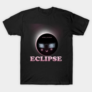 Cute Solar eclipse April 8 ,2024 with sunglasses cartoon Funny T-Shirt